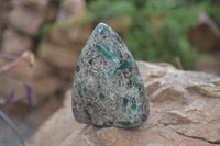 Polished Rare Emerald Mica In Matrix Standing Free Forms x 3 From Mutoko, Zimbabwe - Toprock Gemstones and Minerals 