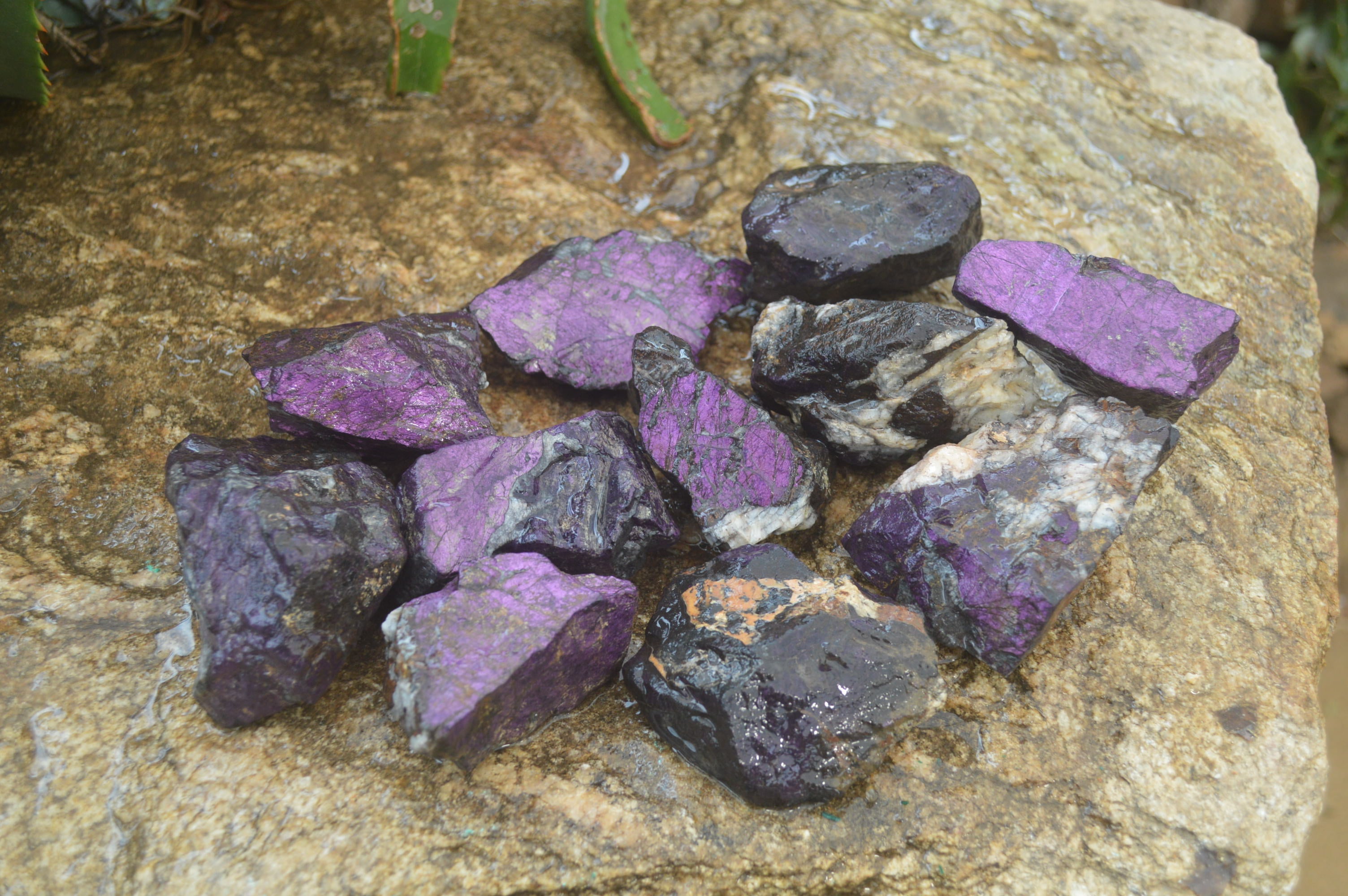 Natural Metallic Purpurite Cobbed Specimens x 12 From Erongo, Namibia - Toprock Gemstones and Minerals 