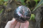 Polished Rhodonite Sphere-Balls x 3 From Ambindavato, Madagascar - Toprock Gemstones and Minerals 