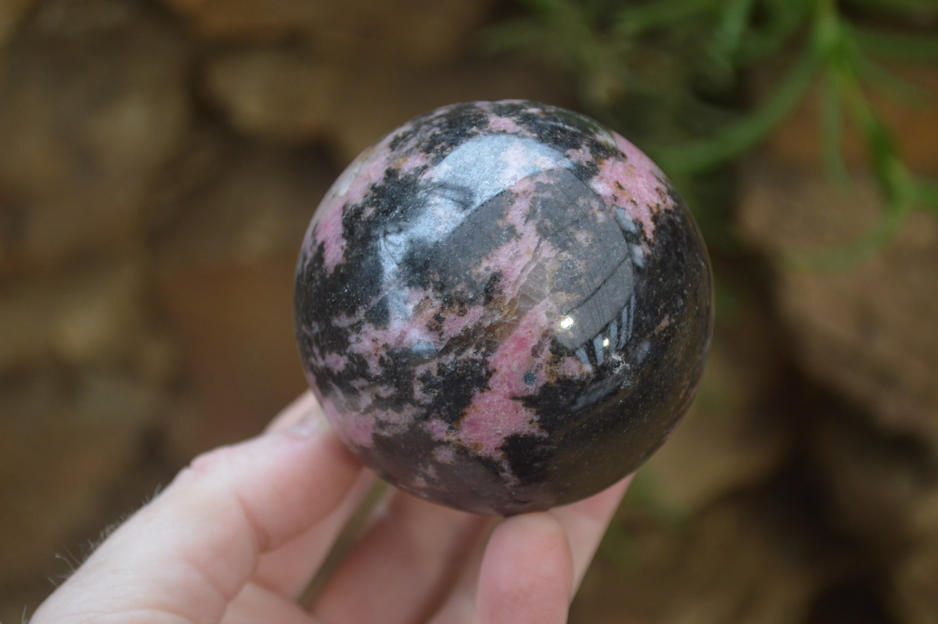 Polished Rhodonite Sphere-Balls x 3 From Ambindavato, Madagascar - Toprock Gemstones and Minerals 
