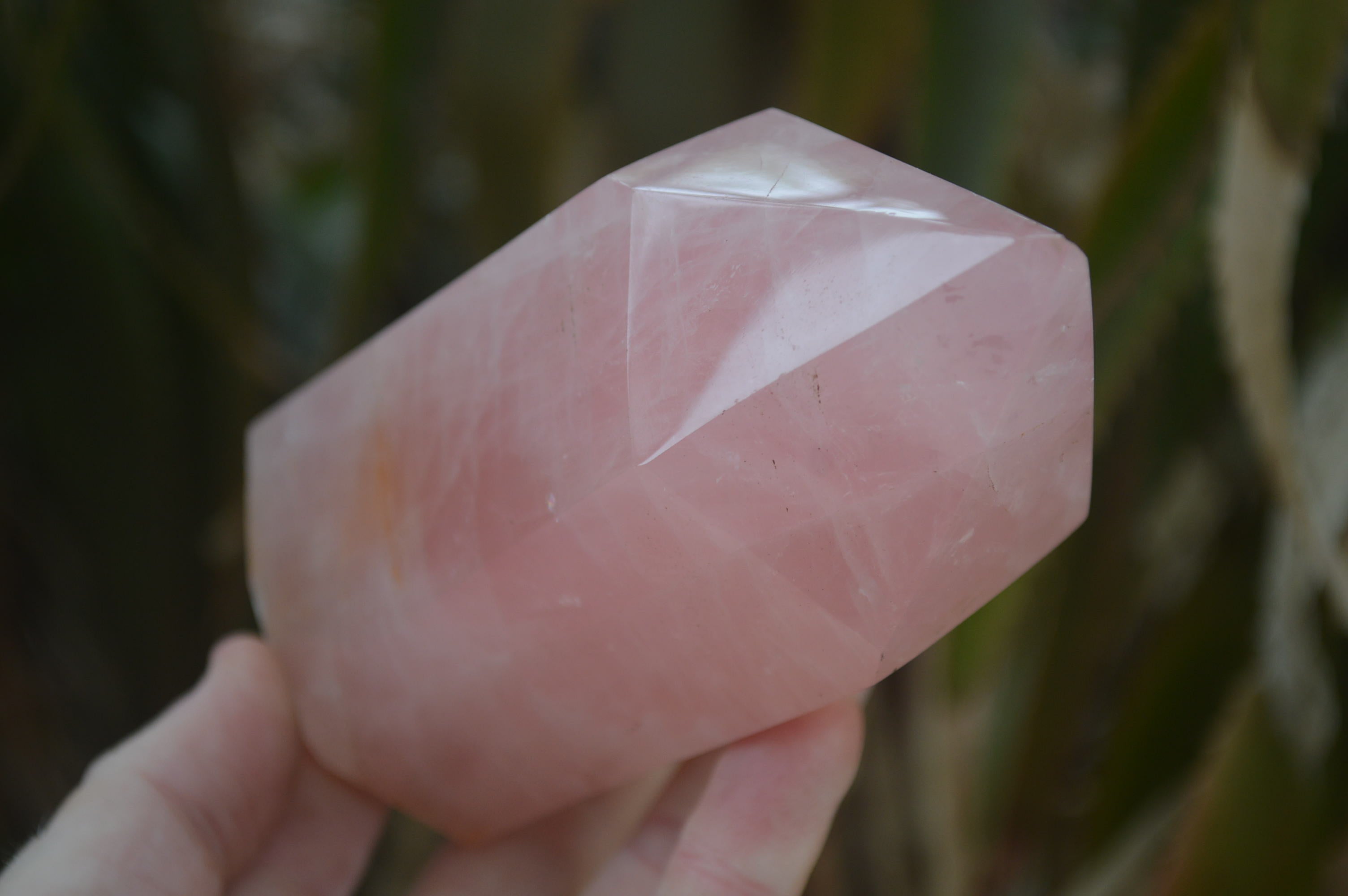 Polished Rose Quartz Point-Prisms x 3 From Madagascar - Toprock Gemstones and Minerals 