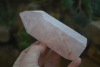 Polished Rose Quartz Point-Prisms x 3 From Madagascar - Toprock Gemstones and Minerals 