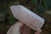 Polished Rose Quartz Point-Prisms x 3 From Madagascar - Toprock Gemstones and Minerals 