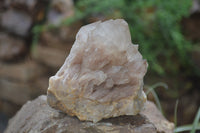 Natural Smokey Phantom Quartz Clusters x 2 From Luena, Congo