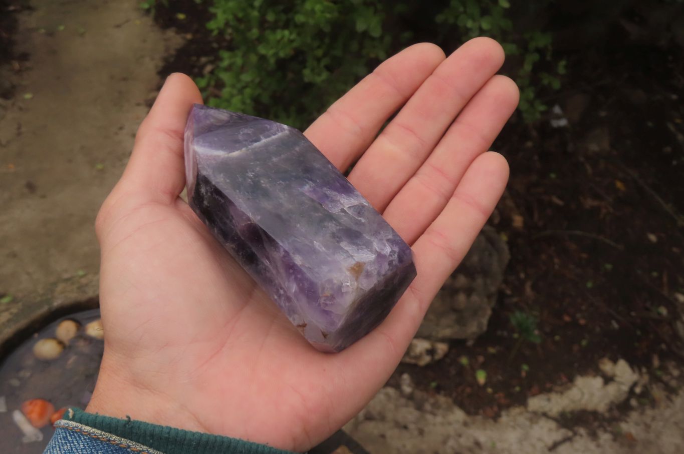 Polished Chevron Amethyst Points x 2 From Zambia - Toprock Gemstones and Minerals 