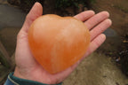 Polished Orange Twist Calcite Gemstone Hearts x 3 From Madagascar - Toprock Gemstones and Minerals 