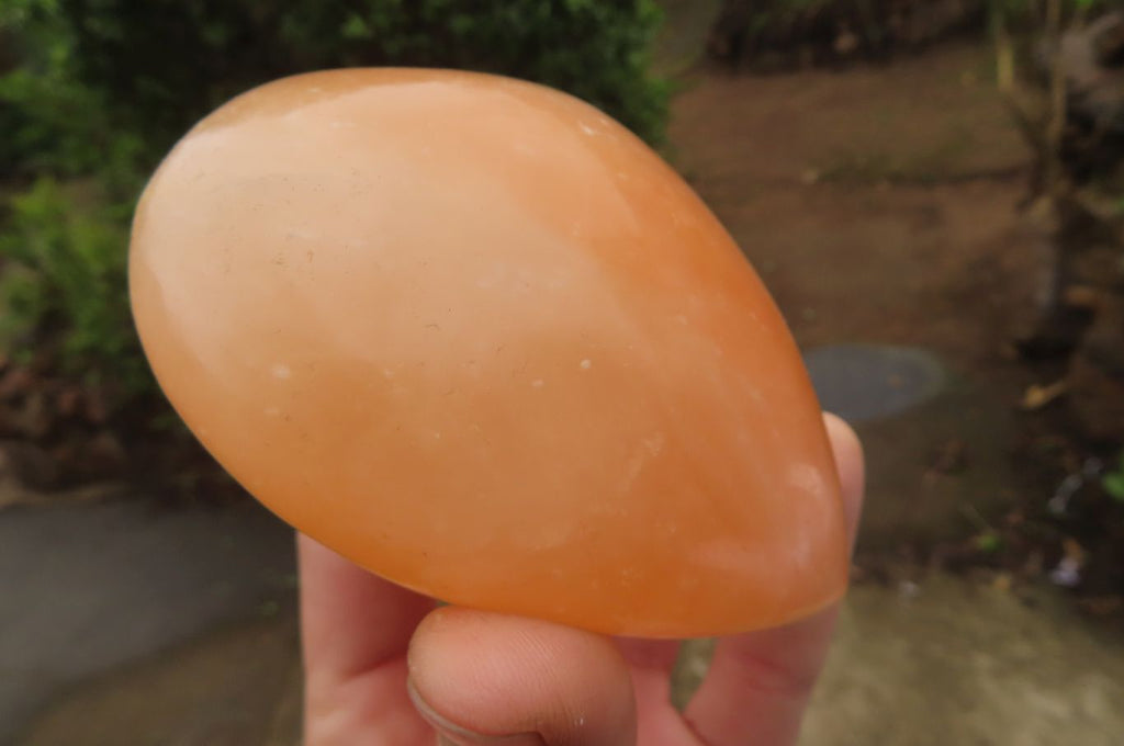 Polished Orange Twist Calcite Gemstone Hearts x 3 From Madagascar - Toprock Gemstones and Minerals 