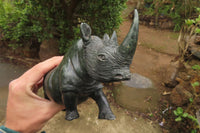 Polished Verdite Rhino Carving x 1 From Zimbabwe - Toprock Gemstones and Minerals 