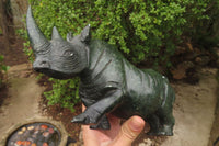 Polished Verdite Rhino Carving x 1 From Zimbabwe - Toprock Gemstones and Minerals 
