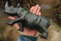 Polished Verdite Rhino Carving x 1 From Zimbabwe - Toprock Gemstones and Minerals 