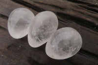 Polished Clear Rock Crystal Quartz Gemstone Eggs x 30 From Madagascar - Toprock Gemstones and Minerals 