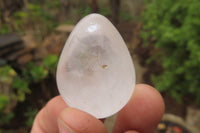Polished Clear Rock Crystal Quartz Gemstone Eggs x 30 From Madagascar - Toprock Gemstones and Minerals 
