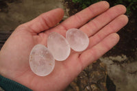Polished Clear Rock Crystal Quartz Gemstone Eggs x 30 From Madagascar - Toprock Gemstones and Minerals 