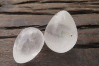 Polished Clear Rock Crystal Quartz Gemstone Eggs x 30 From Madagascar - Toprock Gemstones and Minerals 
