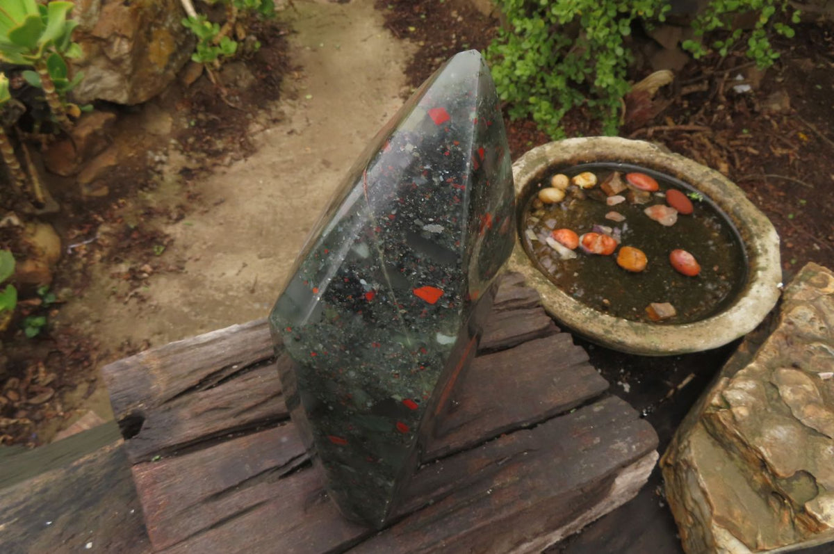 Polished Bloodstone Point x 1 From Swaziland - Toprock Gemstones and Minerals 