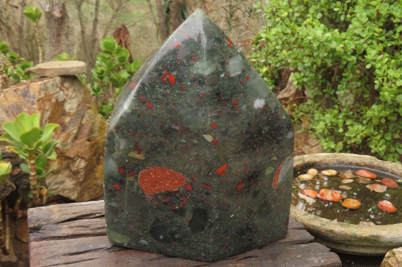 Polished Bloodstone Point x 1 From Swaziland - Toprock Gemstones and Minerals 
