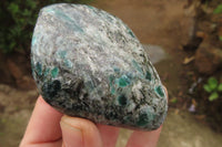 Polished Rare Emerald Mica In Matrix Standing Free Forms x 3 From Mutoko, Zimbabwe - Toprock Gemstones and Minerals 