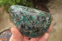 Polished Rare Emerald Mica In Matrix Standing Free Forms x 3 From Mutoko, Zimbabwe - Toprock Gemstones and Minerals 