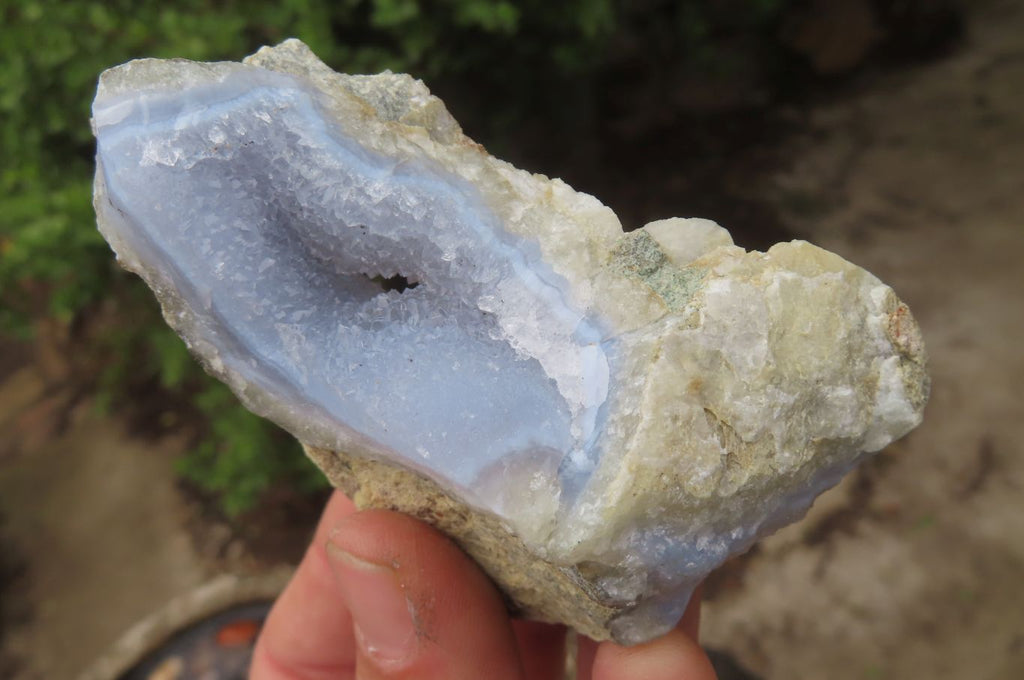 Natural Blue Lace Agate Geode Specimens x 10 From Nsanje, Malawi - Toprock Gemstones and Minerals 