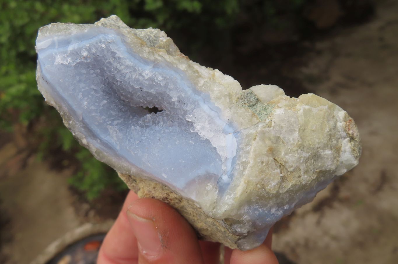 Natural Blue Lace Agate Geode Specimens x 10 From Nsanje, Malawi - Toprock Gemstones and Minerals 