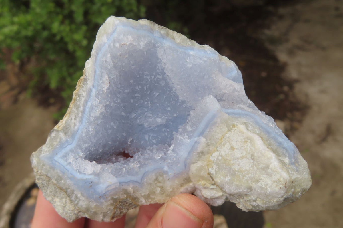Natural Blue Lace Agate Geode Specimens x 10 From Nsanje, Malawi - Toprock Gemstones and Minerals 