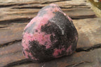 Polished On One Side Rhodonite Specimens x 6 From Madagascar - Toprock Gemstones and Minerals 