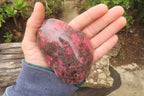 Polished On One Side Rhodonite Specimens x 6 From Madagascar - Toprock Gemstones and Minerals 
