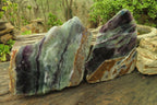 Polished Watermelon Fluorite Slices x 2 From Uis, Namibia - Toprock Gemstones and Minerals 