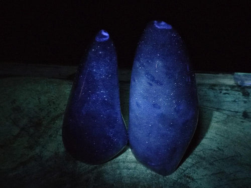 Polished Blue Spinel Spotted Quartz Standing Display Pieces x 2 From Madagascar