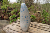 Polished Blue Spinel Spotted Quartz Standing Free Forms x 2 From Madagascar - Toprock Gemstones and Minerals 