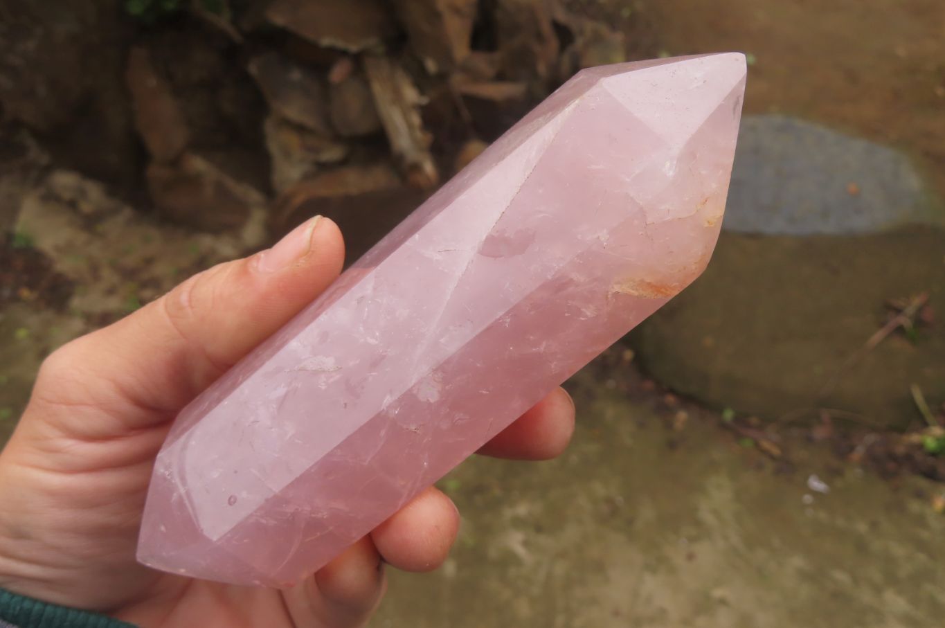 Polished Double Terminated Rose Quartz Points x 3 From Madagascar - Toprock Gemstones and Minerals 