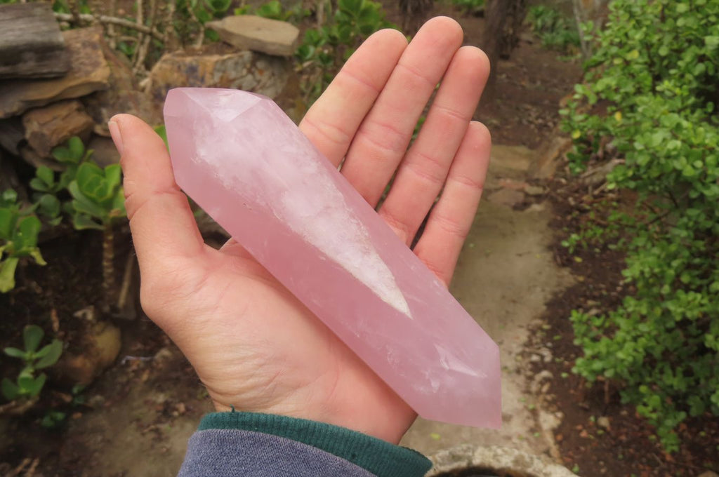 Polished Double Terminated Rose Quartz Points x 3 From Madagascar - Toprock Gemstones and Minerals 