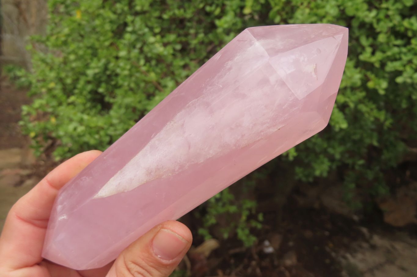 Polished Double Terminated Rose Quartz Points x 3 From Madagascar - Toprock Gemstones and Minerals 