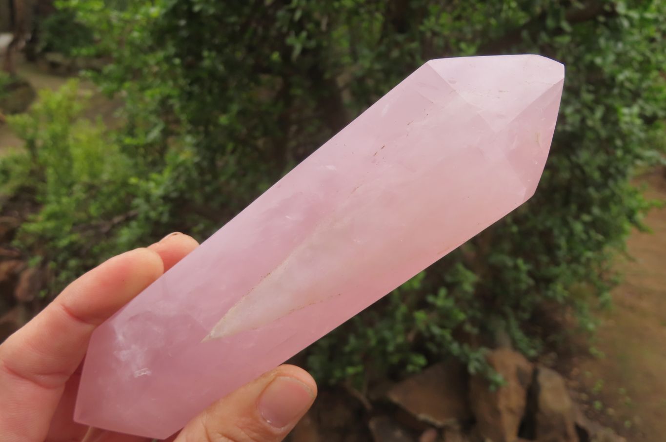 Polished Double Terminated Rose Quartz Points x 3 From Madagascar - Toprock Gemstones and Minerals 