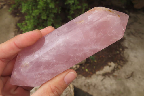Polished Double Terminated Rose Quartz Points x 3 From Madagascar - Toprock Gemstones and Minerals 