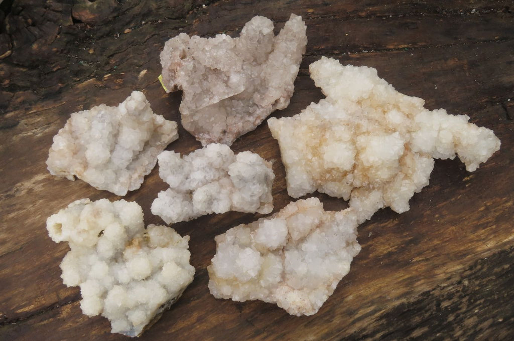 Natural Drusy Quartz Coated Calcite Pseudomorph Specimens x 6 From Alberts Mountain, Lesotho - Toprock Gemstones and Minerals 