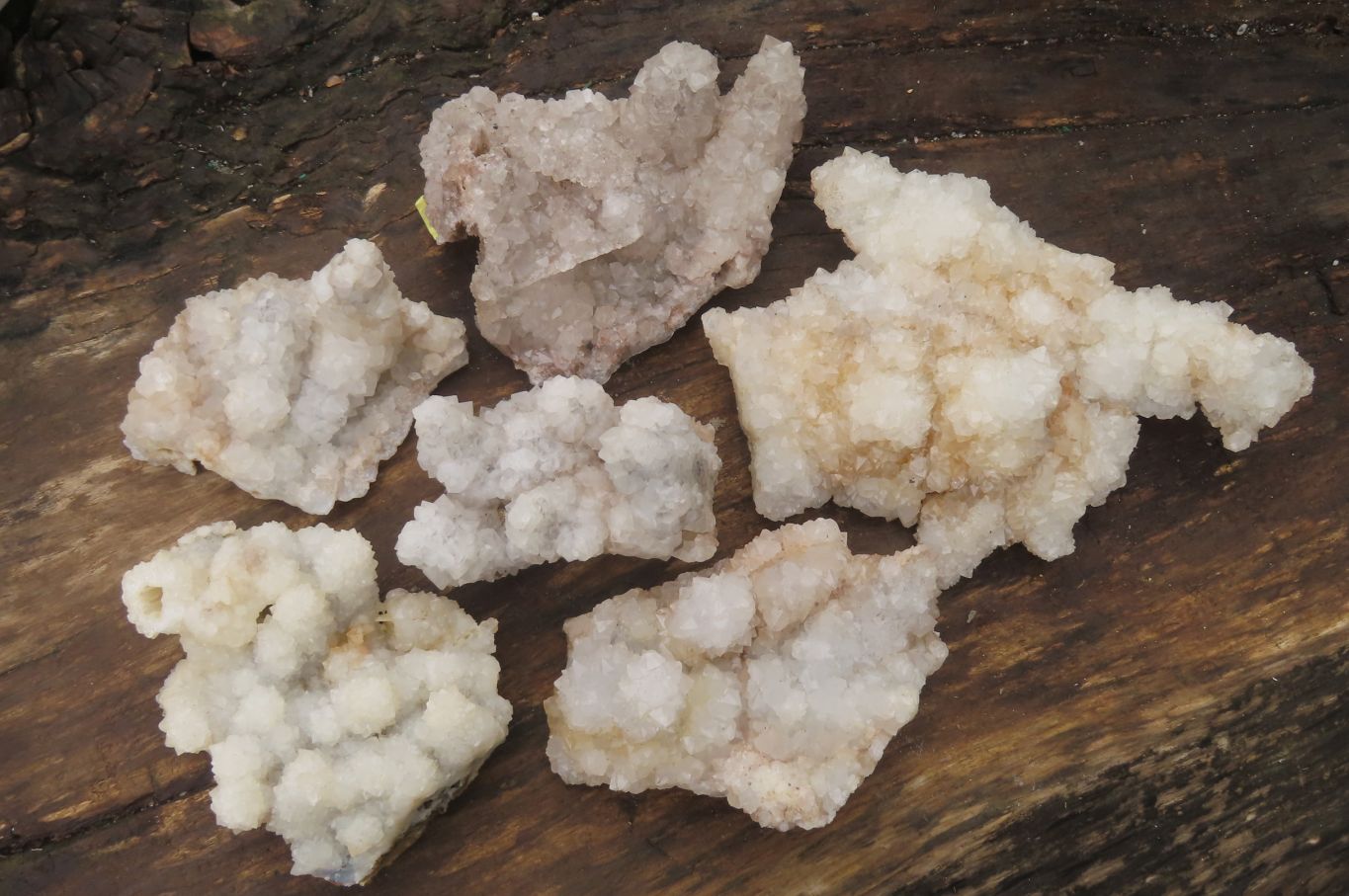 Natural Drusy Quartz Coated Calcite Pseudomorph Specimens x 6 From Alberts Mountain, Lesotho - Toprock Gemstones and Minerals 