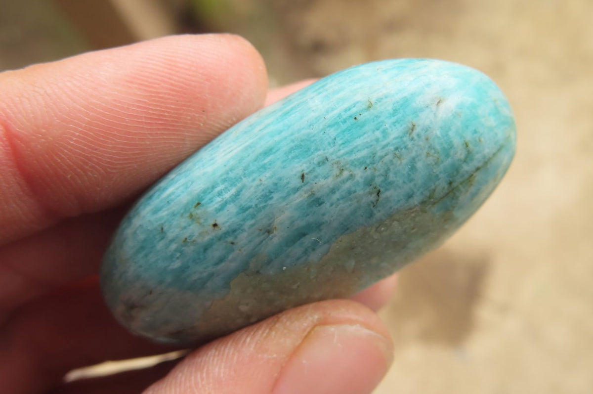Polished Amazonite Palm Stones x 24 From Madagascar - Toprock Gemstones and Minerals 