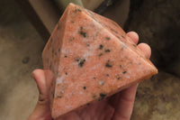 Polished Orange Calcite Pyramids With Biotite Spots x 2 From Madagascar