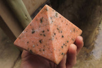 Polished Orange Calcite Pyramids With Biotite Spots x 2 From Madagascar