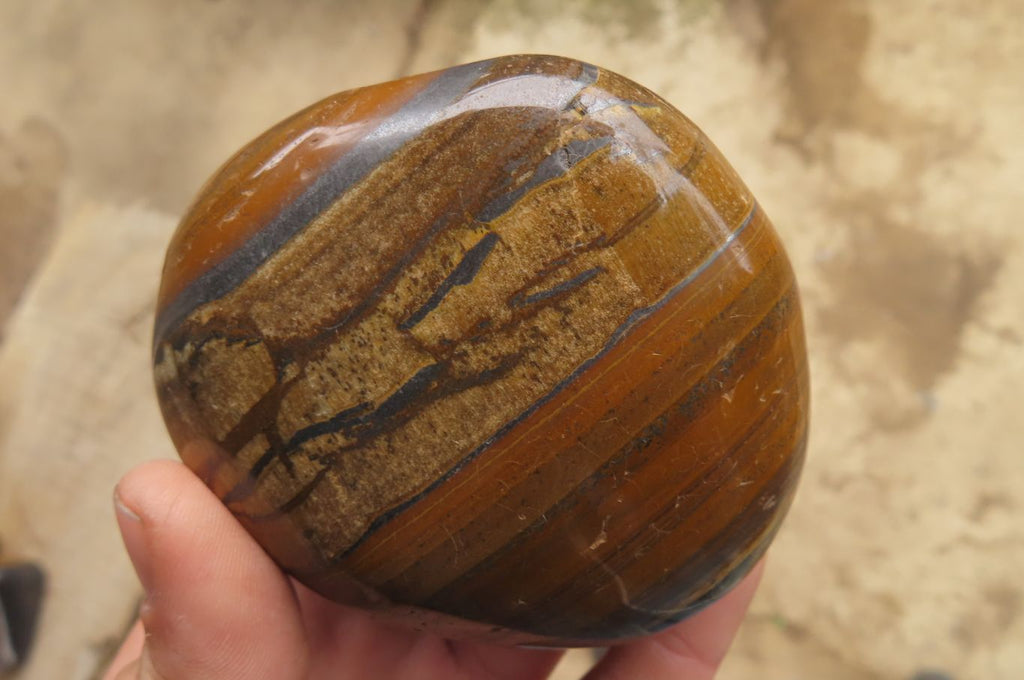 Polished Tiger's Eye Free Forms x 3 From Prieska, South Africa - Toprock Gemstones and Minerals 