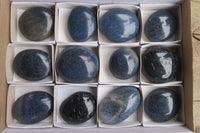 Polished Blue Lazulite Palm Stones x 12 From Madagascar - Toprock Gemstones and Minerals 