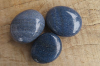Polished Blue Lazulite Palm Stones x 12 From Madagascar - Toprock Gemstones and Minerals 