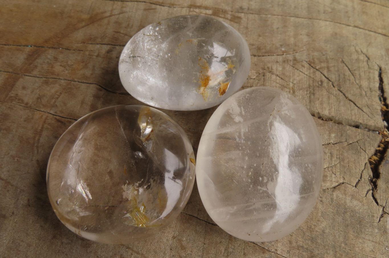 Polished Clear Rock Crystal Palm Stones x 24 From Madagascar - Toprock Gemstones and Minerals 