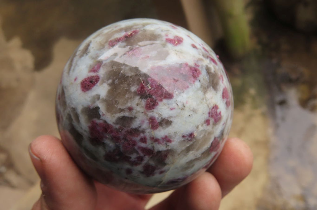 Polished Rubellite Pink Tourmaline Spheres x 2 From Ambatondrazaka, Madagascar - Toprock Gemstones and Minerals 