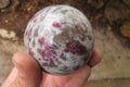 Polished Rubellite Pink Tourmaline Spheres x 2 From Ambatondrazaka, Madagascar - Toprock Gemstones and Minerals 