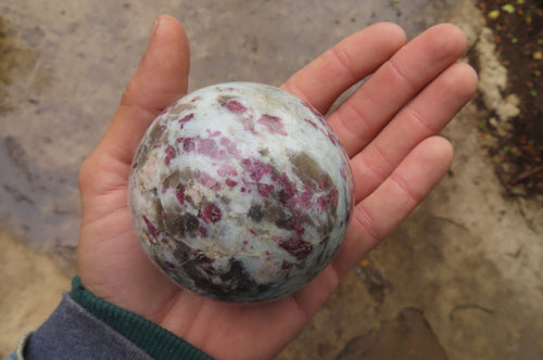 Polished Rubellite Pink Tourmaline Spheres x 2 From Ambatondrazaka, Madagascar - Toprock Gemstones and Minerals 