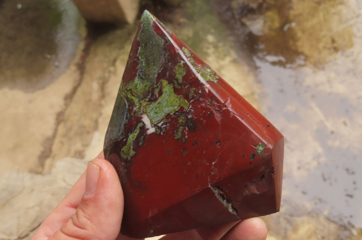 Polished Dragons Blood Stone Points x 4 From Tshipise, South Africa - Toprock Gemstones and Minerals 