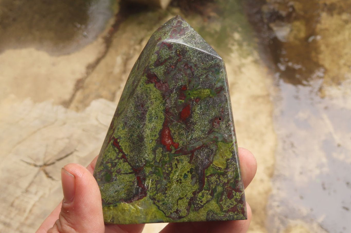 Polished Dragons Blood Stone Points x 4 From Tshipise, South Africa - Toprock Gemstones and Minerals 