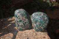 Polished Rare Emerald Mica In Matrix Free Forms x 2 From Mutoko, Zimbabwe - Toprock Gemstones and Minerals 